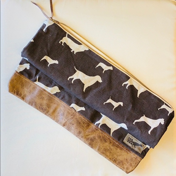 Tea Rex | Canvas Dog Design Leather Bottom Zipper Pouch Travel Bag | Animal Love - Picture 7 of 8